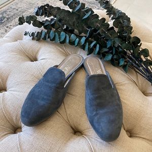 AGL blue suede mules